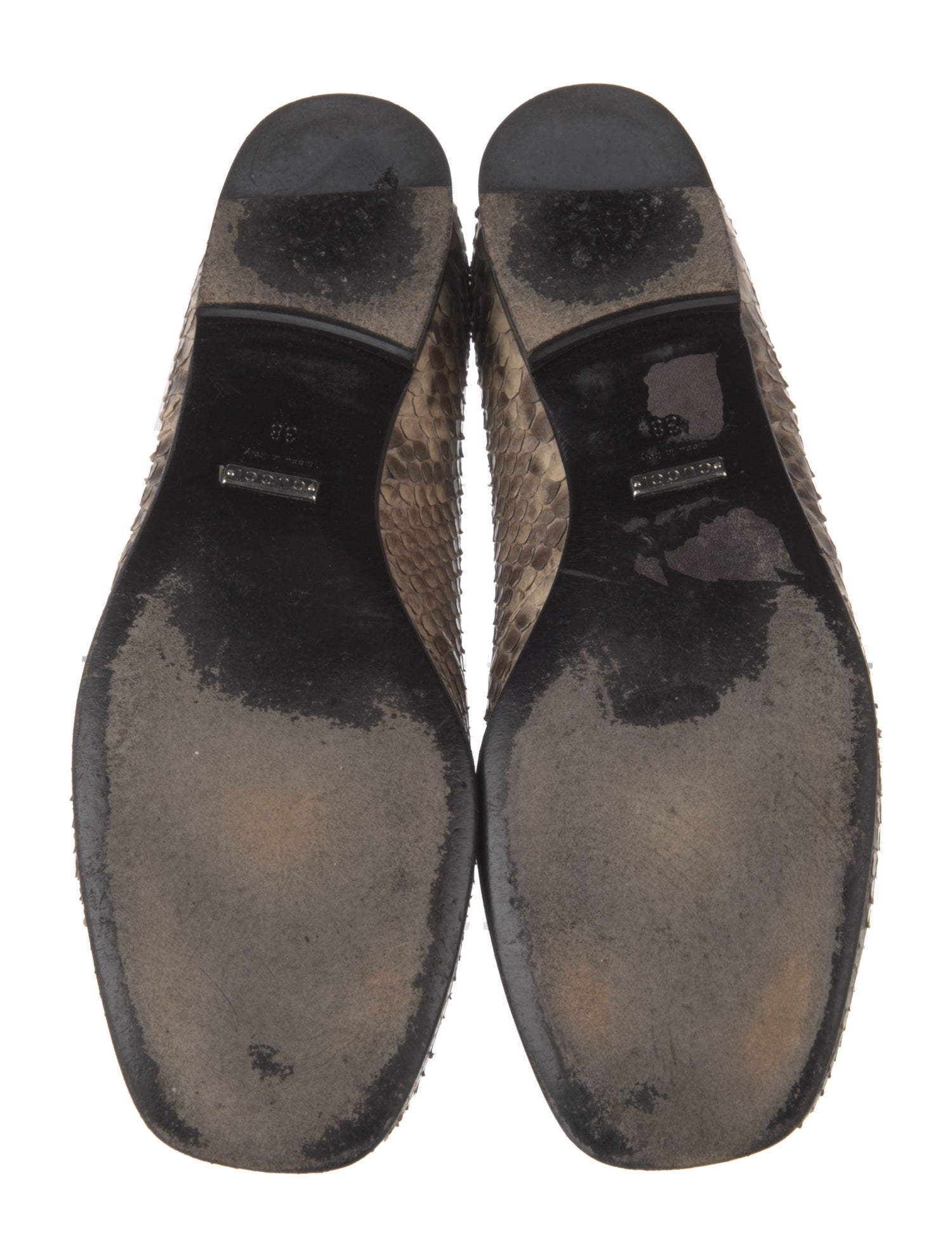 Gucci Horsebit Accent Snakeskin Loafers